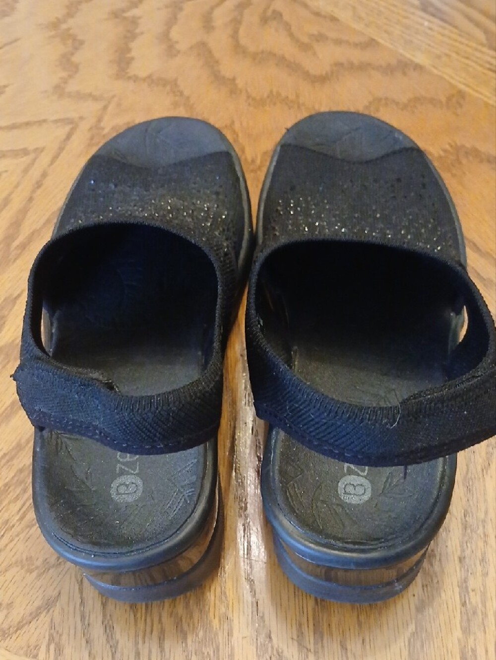 Bzees Black Slingback Sandals with Sparkle Embellishments - Picture 3 of 7